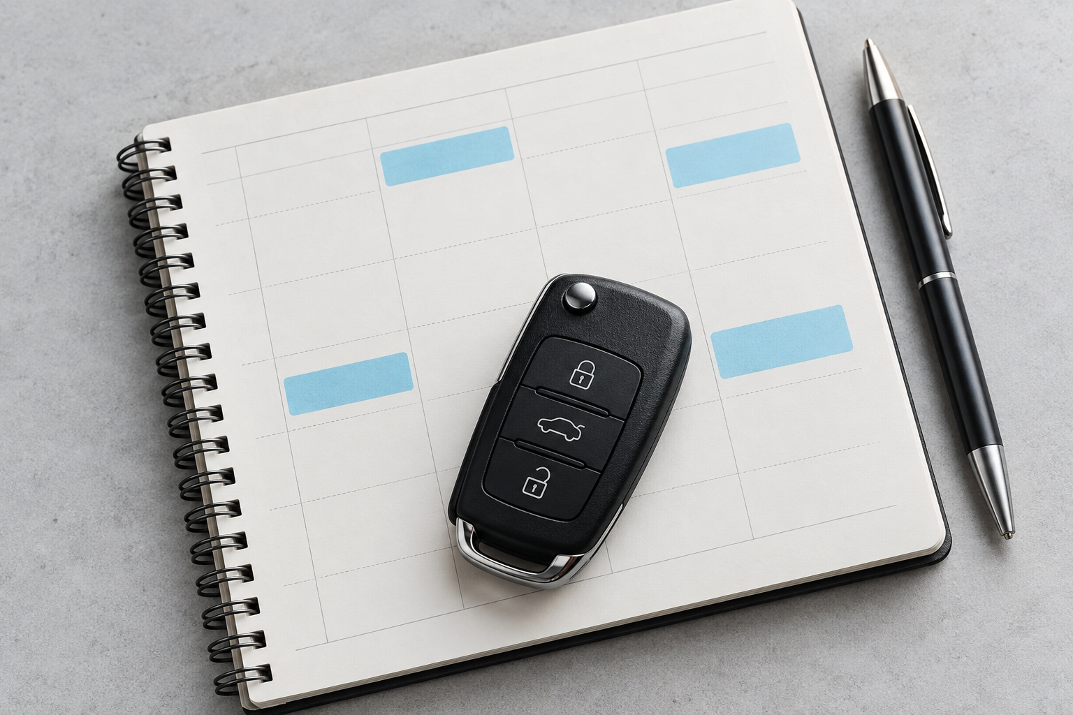 Planning de formation et clés de voiture — visuel de présentation du permis accéléré